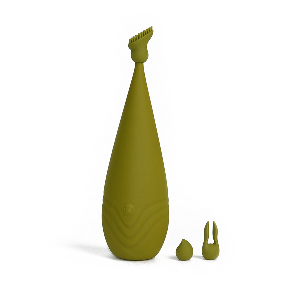 Різне - Вібростимулятор із різними насадками Sweet Em, зелений 1