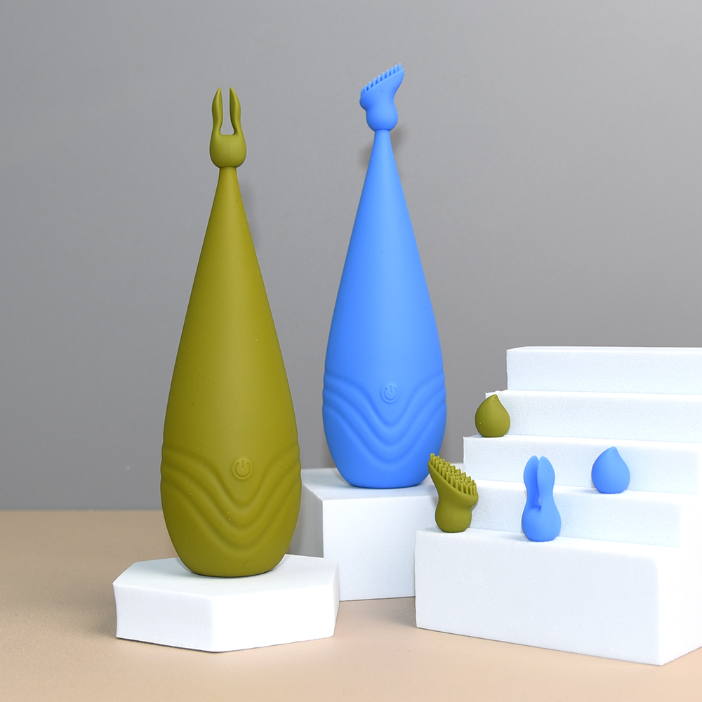 Різне - Вібростимулятор із різними насадками Sweet Em, зелений 5