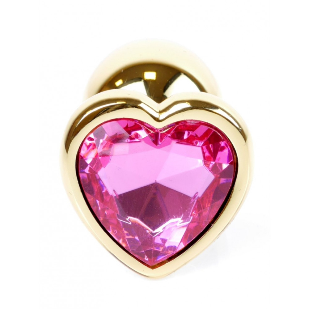 Анальные игрушки - Анальная пробка Boss Series - Jewellery Gold Heart PLUG Pink S, BS6400035 6