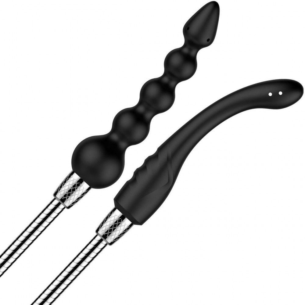 Секс игрушки - Набор анальных насадок для душа Nexus ADVANCED Shower Douche Duo Kit – Black, 2 шт (мятая упаковка!!!)