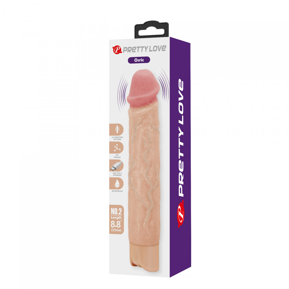  - Реалістичний вібратор, що перезаряджається Pretty Love - Osric Realistic Vibrating Dildo, BW-500081 9