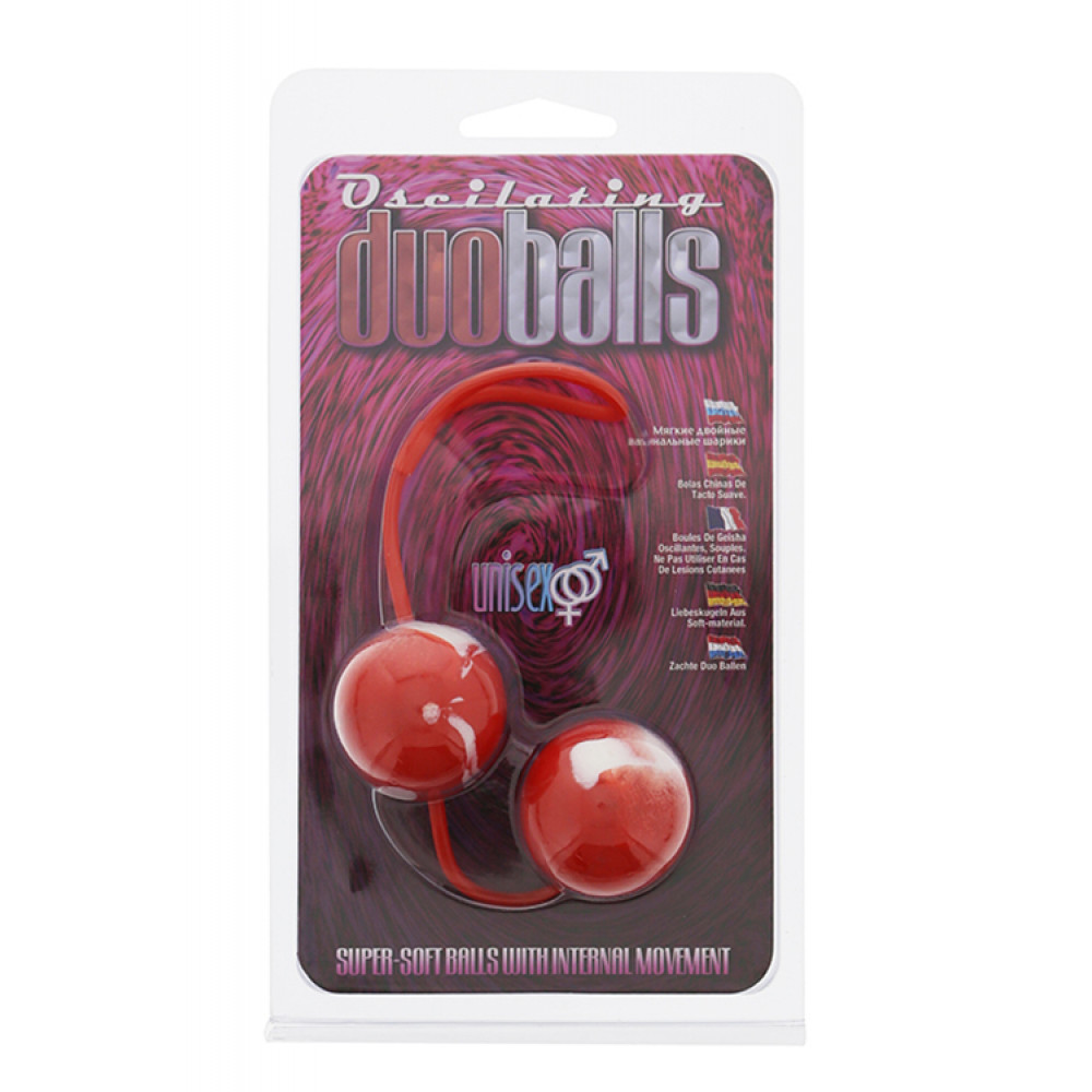 Вагинальные шарики - Шарики вагинальные MARBILIZED DUO BALLS - RED 1