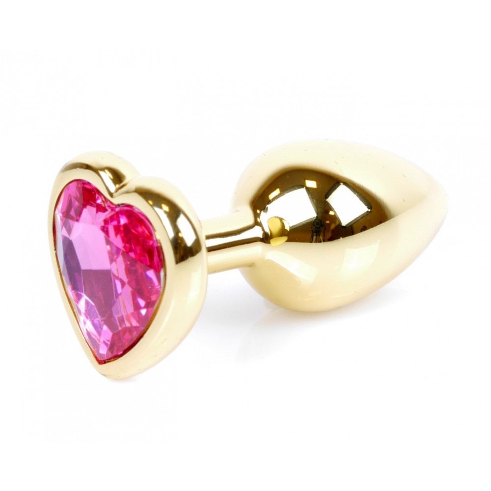 Анальные игрушки - Анальная пробка Boss Series - Jewellery Gold Heart PLUG Pink S, BS6400035 7