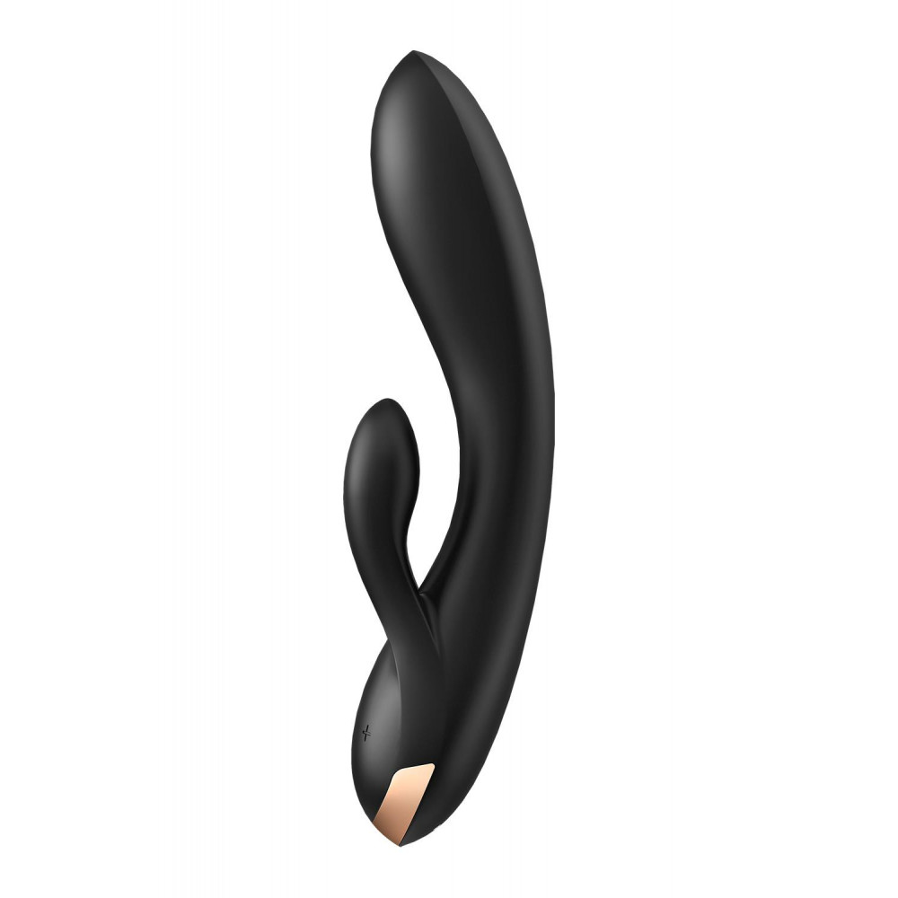 Вибратор - Смарт вибратор кролик Satisfyer Double Flex Connect App Black 3