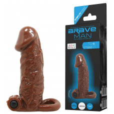 Насадка-презерватив з вібрацією Brave Man, BI-016011 ( коричневая )