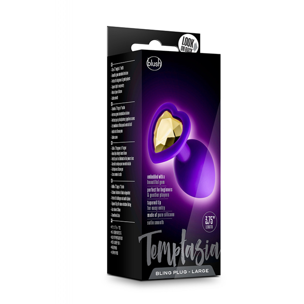 Анальные игрушки без вибрации - Анальная пробка TEMPTASIA BLING PLUG LARGE PURPLE 1