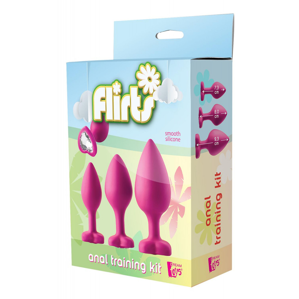 Анальные игрушки без вибрации - Набор анальных пробок Dream Toys FLIRTS PINK 1