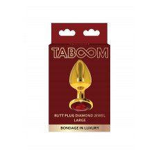 Анальний корок металевий золотистий L Butt Plug With Diamond Jewel Taboom