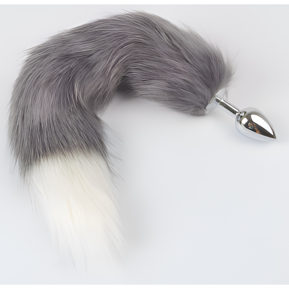 Анальные игрушки без вибрации - Анальная пробка с хвостом SKN-L15 ( размер S ) 1