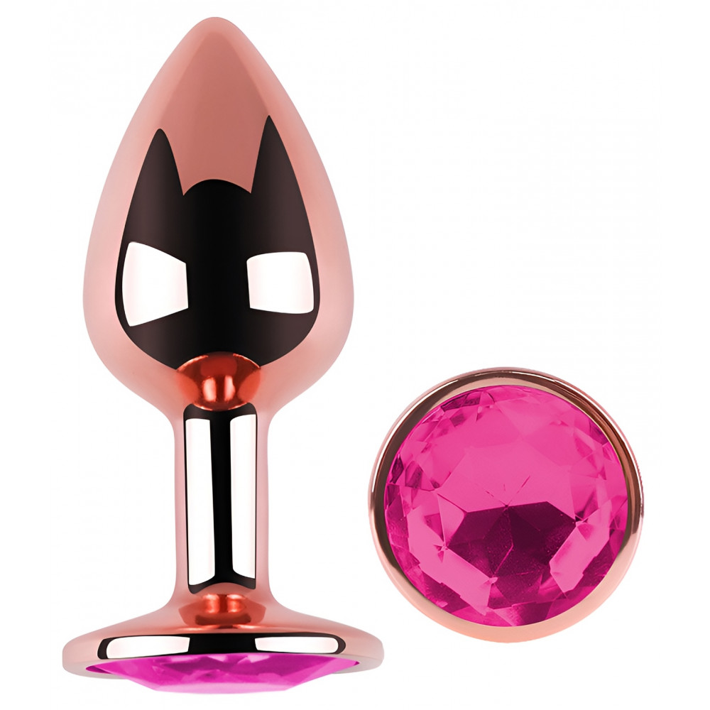 Анальные игрушки без вибрации - Анальная пробка с кристаллом EGZO - Rose Gold Round Plug Rose size S 4
