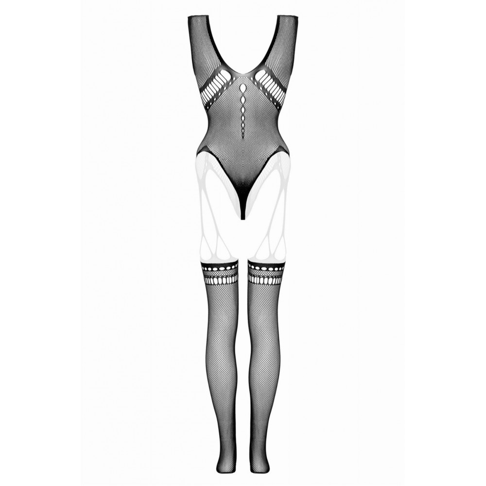 - Бодістокінг з імітацією панчіх і відкритим доступом , чорний, One Size 4