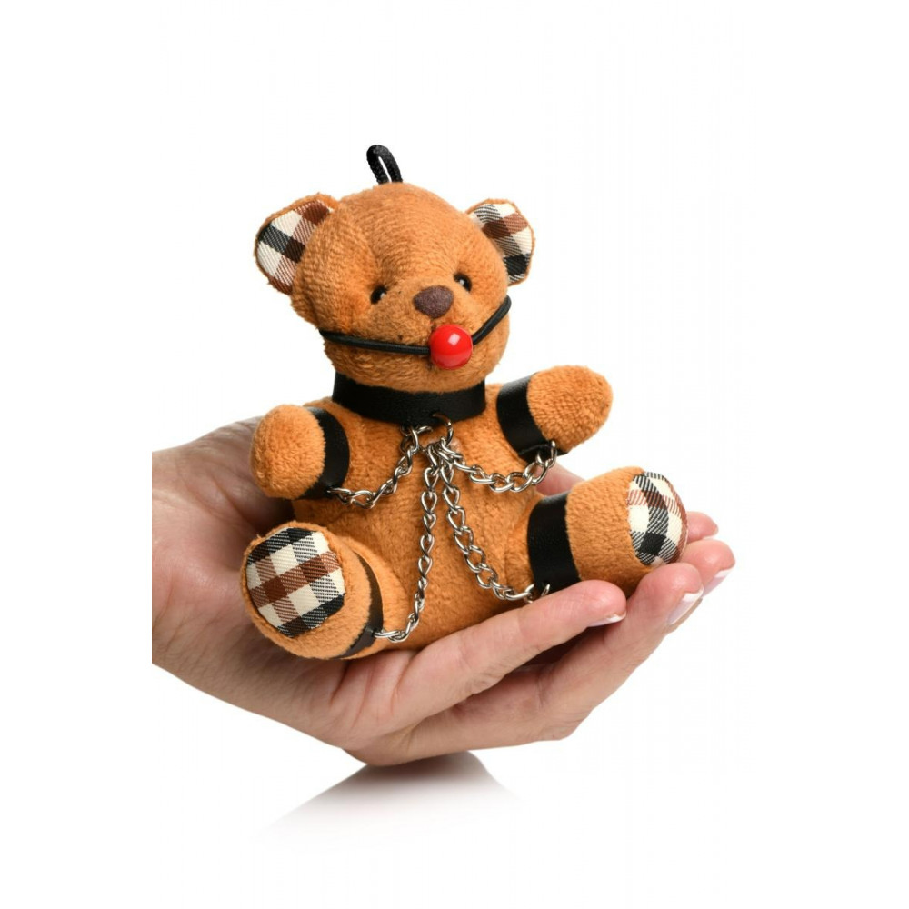 БДСМ игрушки - Брелок плюшевый БДСМ медвежонок с кляпом, 9 см х 9 см 2
