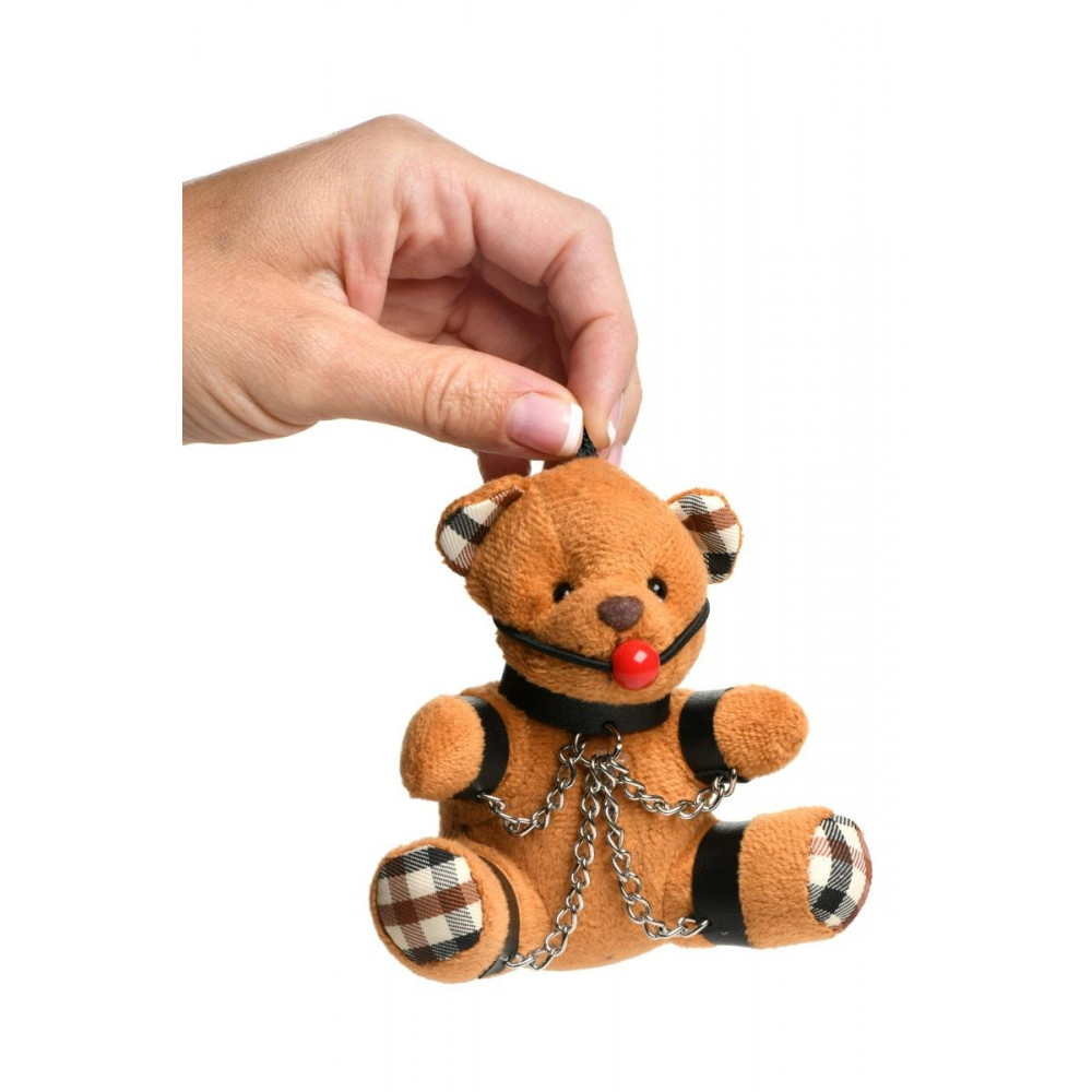 БДСМ игрушки - Брелок плюшевый БДСМ медвежонок с кляпом, 9 см х 9 см 3
