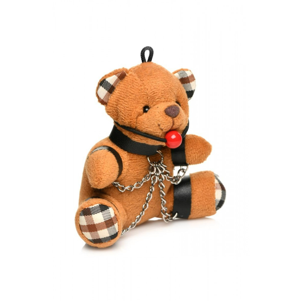 БДСМ игрушки - Брелок плюшевый БДСМ медвежонок с кляпом, 9 см х 9 см