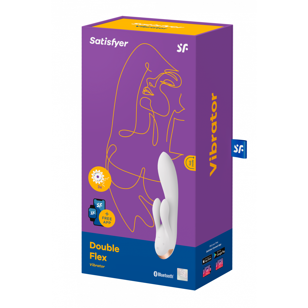 Смарт игрушки - Двойной смарт вибратор SATISFYER DOUBLE FLEX WHITE 6