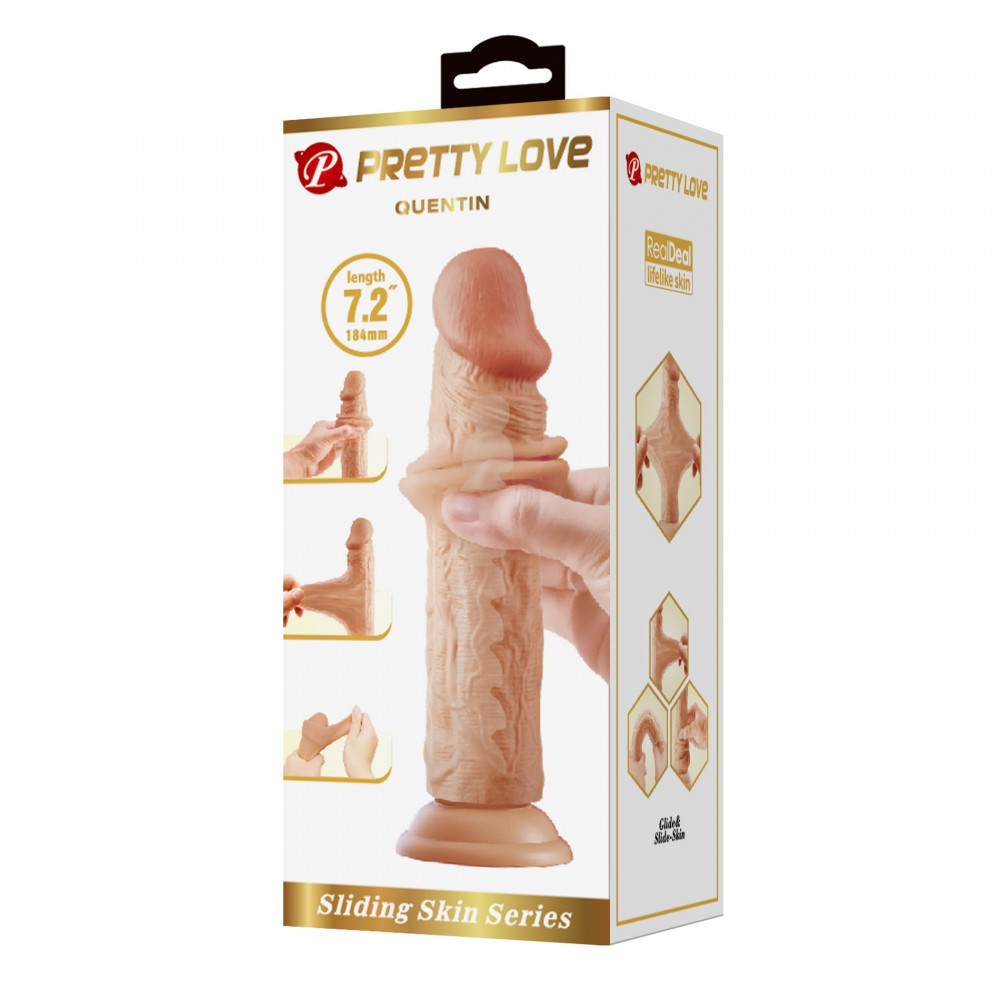 - Фаллоимитатор на присоске, с эффектом скользящей кожи LyBaile - Quentin Sliding Skin 7.2”, BW-008126LP 8