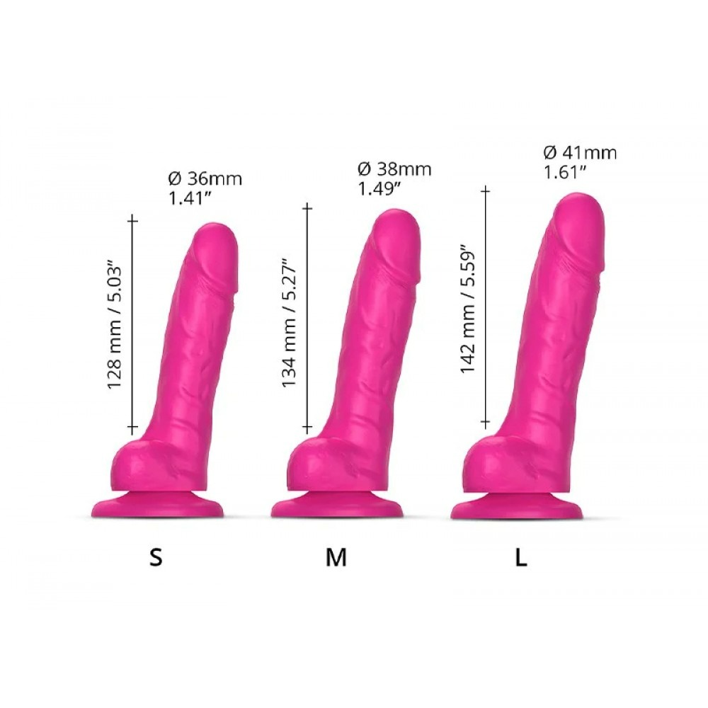 Секс игрушки - Фаллоимитатор реалистичный размер L Strap-On-Me на присоске, розовый, 14.2 х 4.1 см 3