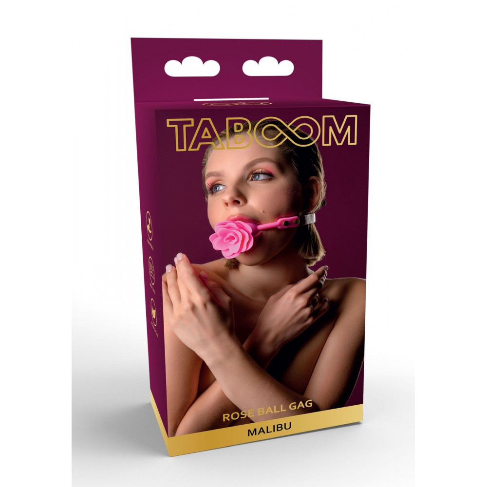 БДСМ игрушки - Кляп силиконовый Розочка Taboom Rose Ball Gag, розовый 7