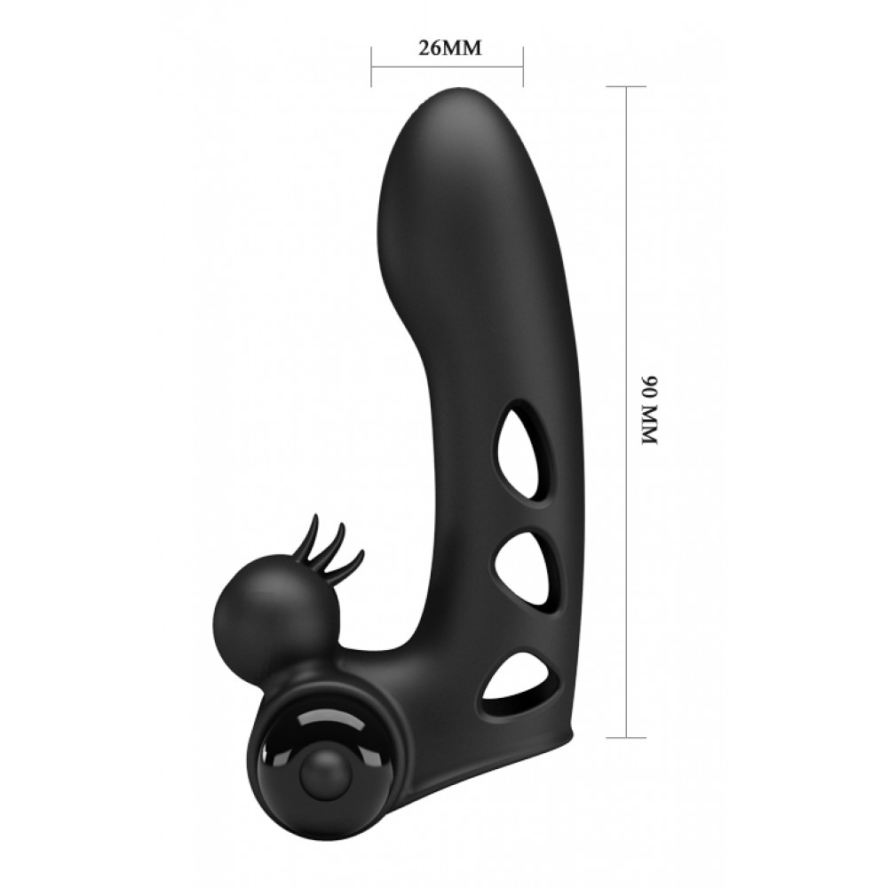  - Кліторальний стимулятор на палець Pretty Love-Orlando Finger Black, BI - 014836 6