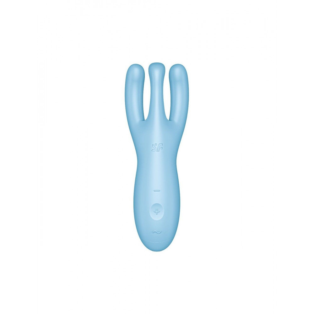 Клиторальный вибратор - Клиторальный смарт вибратор Satisfyer Threesome 4 Blue с тремя пальчиками 3