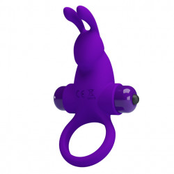 Кольцо эрекционное в виде кролика Pretty Love Vibrant Penis Ring 1 фиолетовое