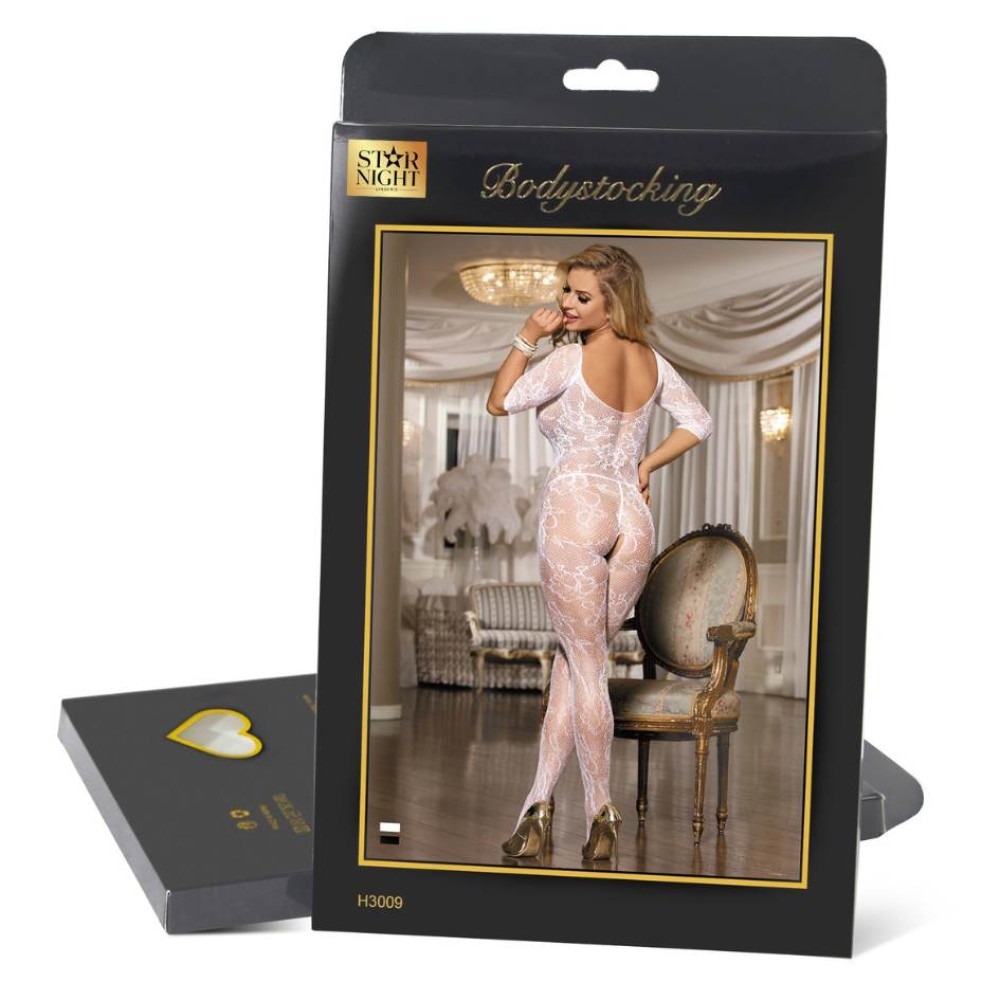 Різне - Комбінезон ажурний Star Night з квітковими візерунками та відкритим доступом, чорний 4