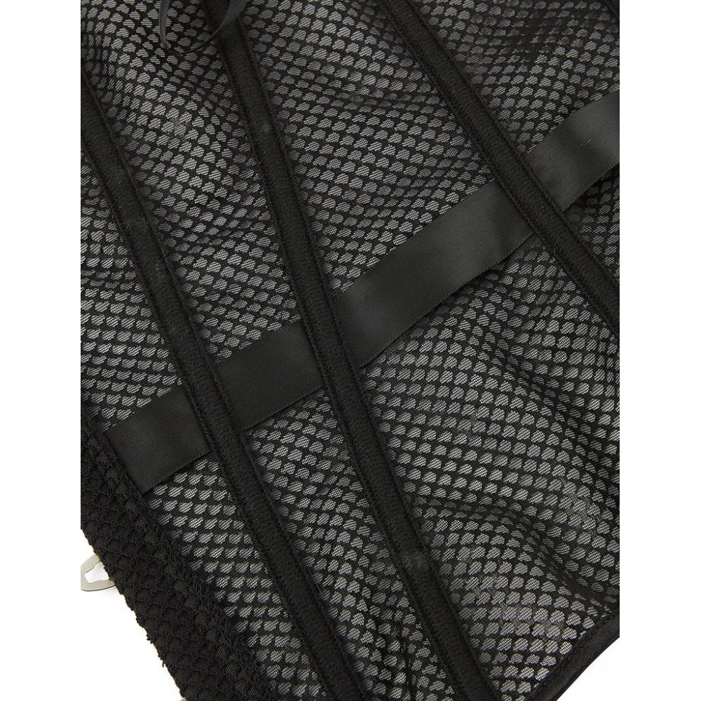 Різне - Корсет із сітки Star Night з гачками та шнурівкою, чорний, S (без коробки) 7