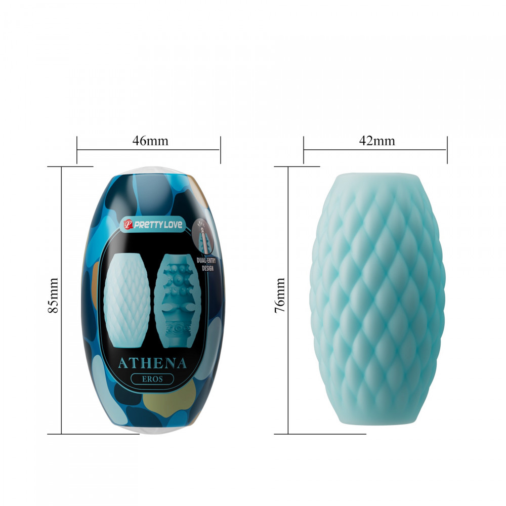 Мастурбаторы без вибрации - Мастурбатор яйцо PRETTY LOVE Athena Eros голубой, 7.6 х 4.2 см 6