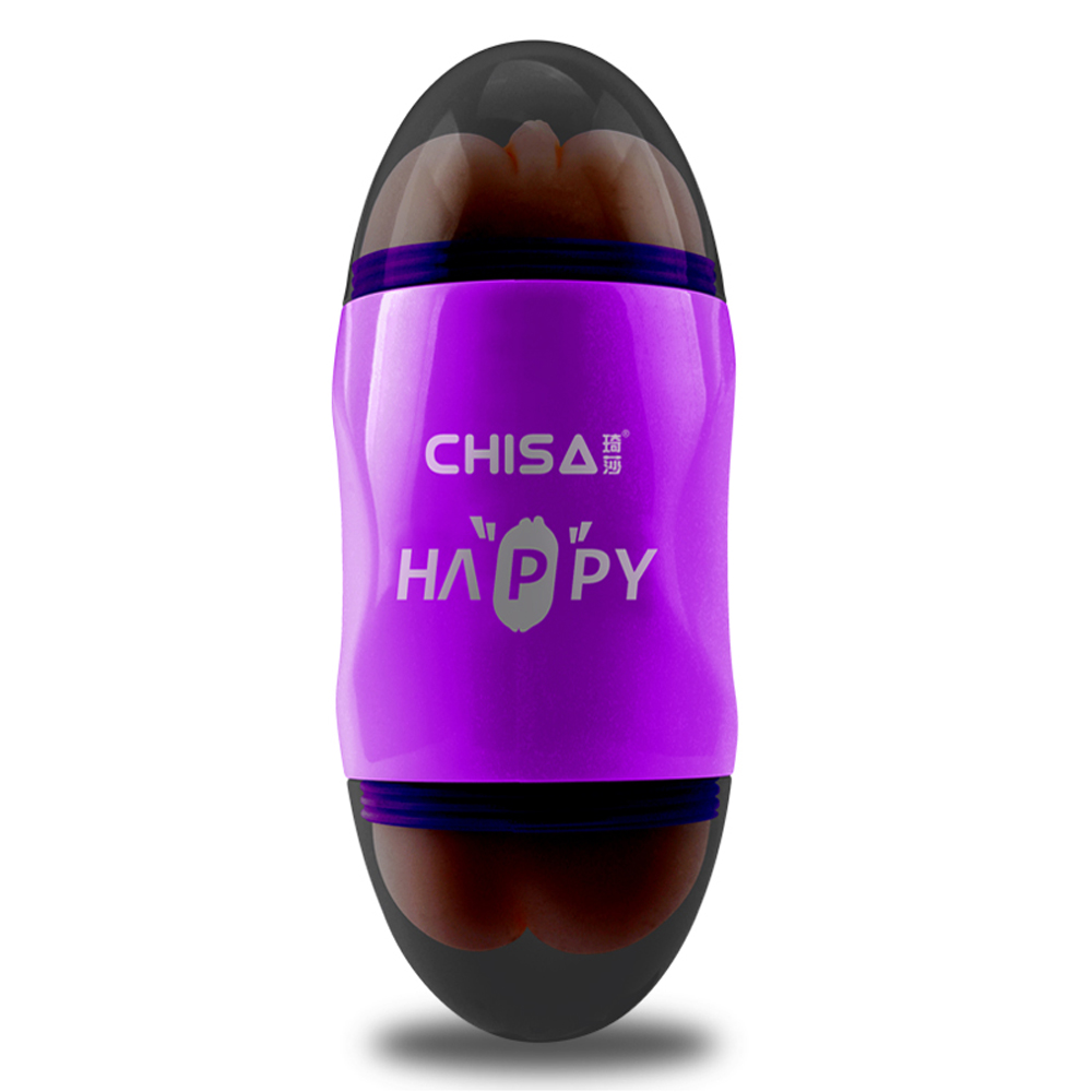 Мастурбаторы с вибрацией - Мастурбатор Вагина и Анус Chisа Portable Happy Cup с вибрацией, бежевый 2