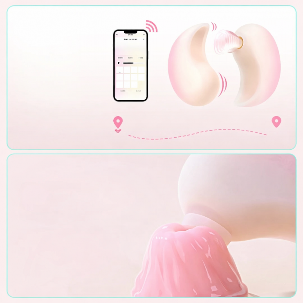  - Набір 2в1 Zemalia Bao Yue +APP з вібро і вакуумним стимулятором, градієнтний рожевий 6