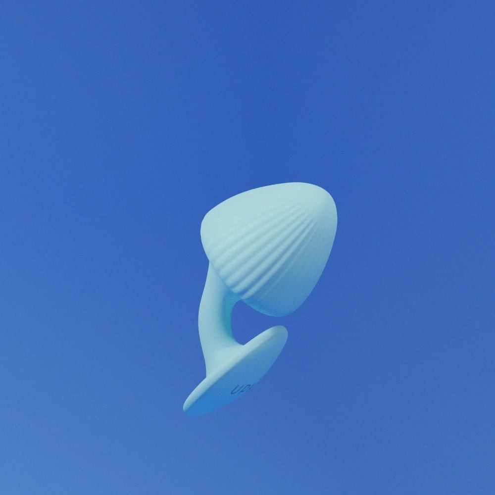 Різне - Набір анальних пробок з рельєфом UPKO The Mushroom силіконові, блакитні, 3 шт. 7