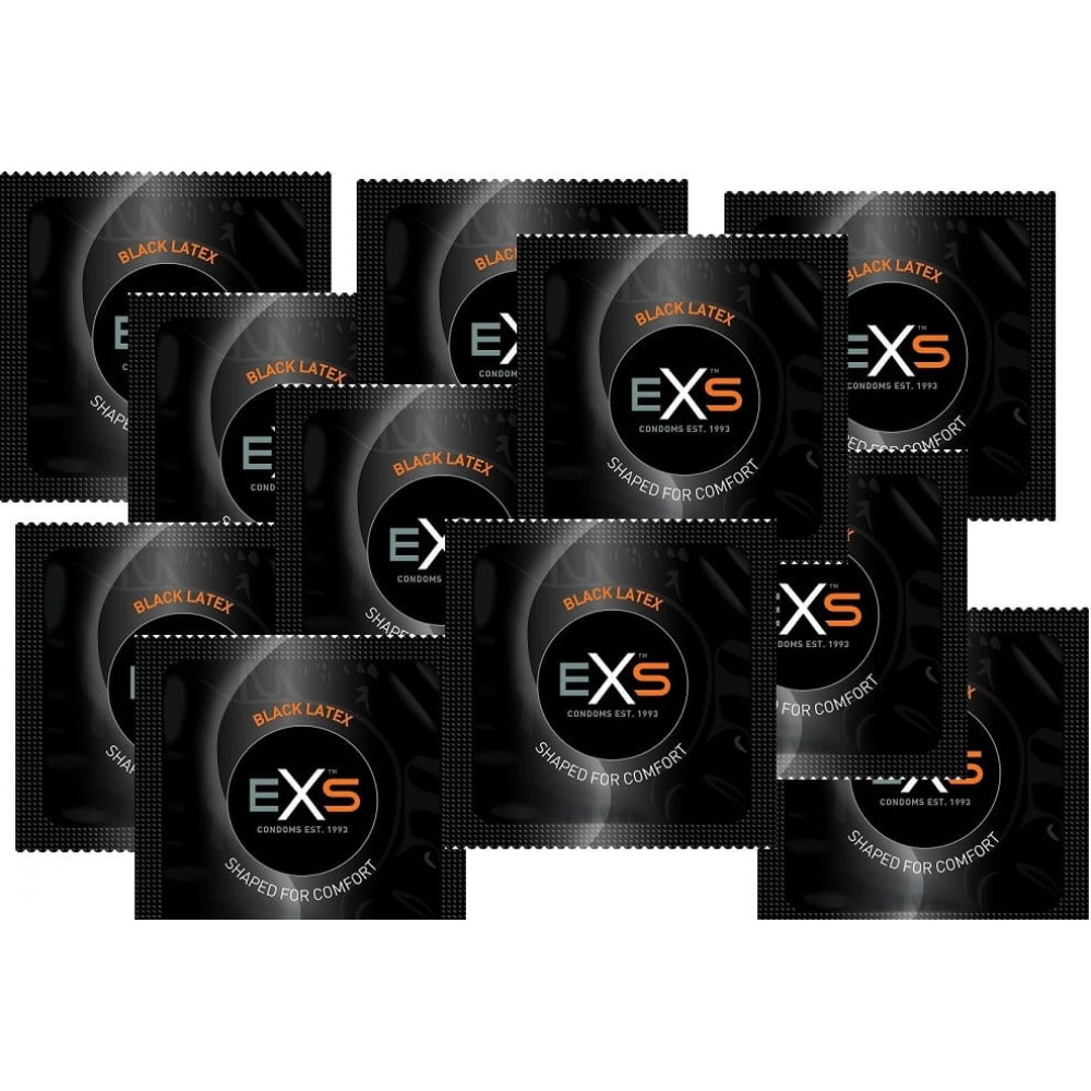 Презервативы - Набор черных латексных презервативов Exs BLACK (цена за 10 шт.)