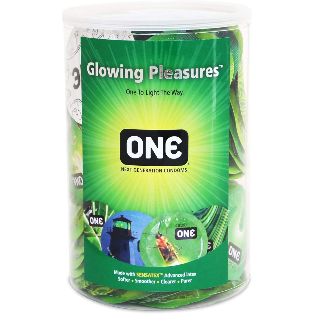 Презервативы - Набор флуоренцетных презервативов ONE Glowing Pleasures светятся в темноте (цена за упаковку,100 шт)