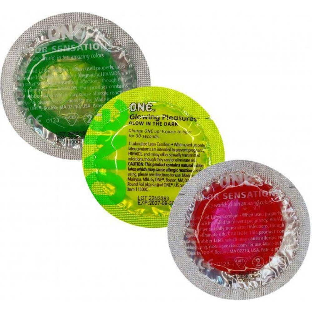Презервативы - Набор латексных презервативов One Color Sensation с силиконовой смазкой зелёного цвета(цена за 5 шт) 2