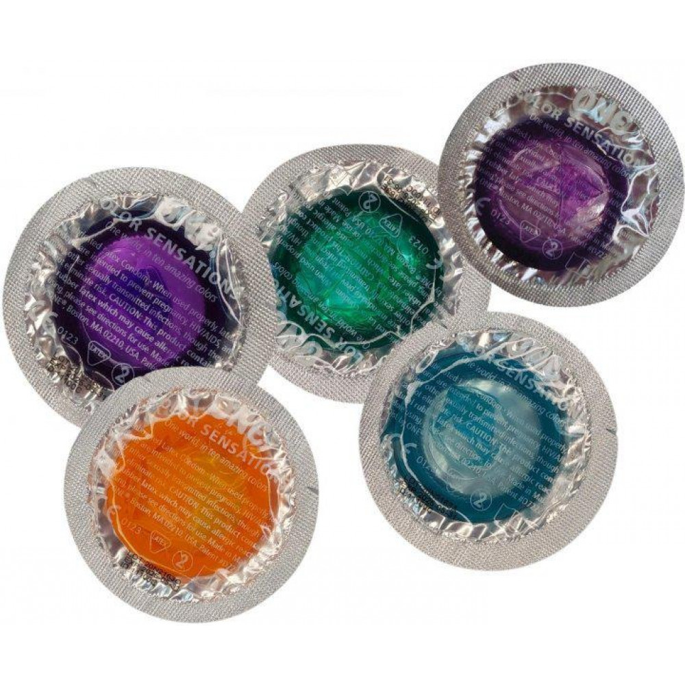 Презервативы - Набор латексных презервативов One Color Sensation с силиконовой смазкой зелёного цвета(цена за 5 шт) 4