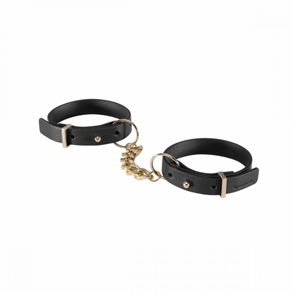 Наручники, веревки, бондажы, поножи - Наручники из экокожи Bijoux Indiscrets Maze – Thin Handcuffs Black 2