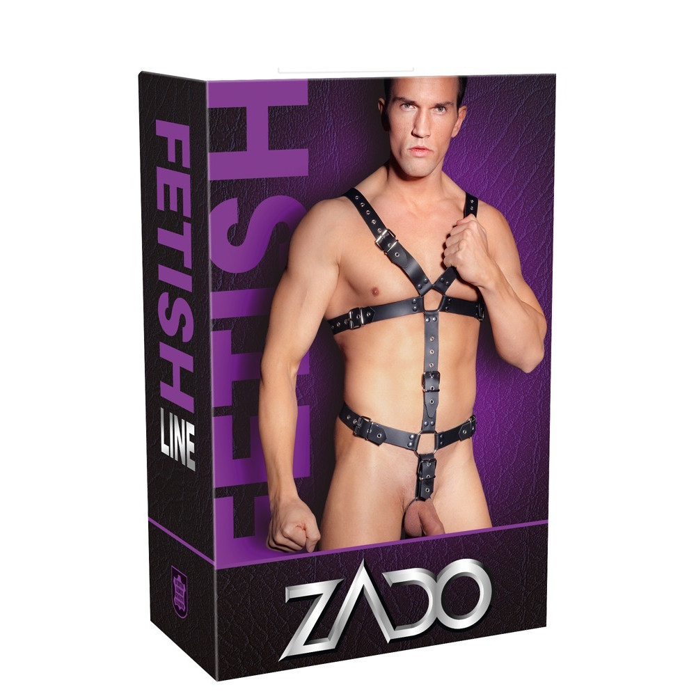 Мужское эротическое белье - Портупея кожаная мужская Leather Harness For Him S-L ZADO 1