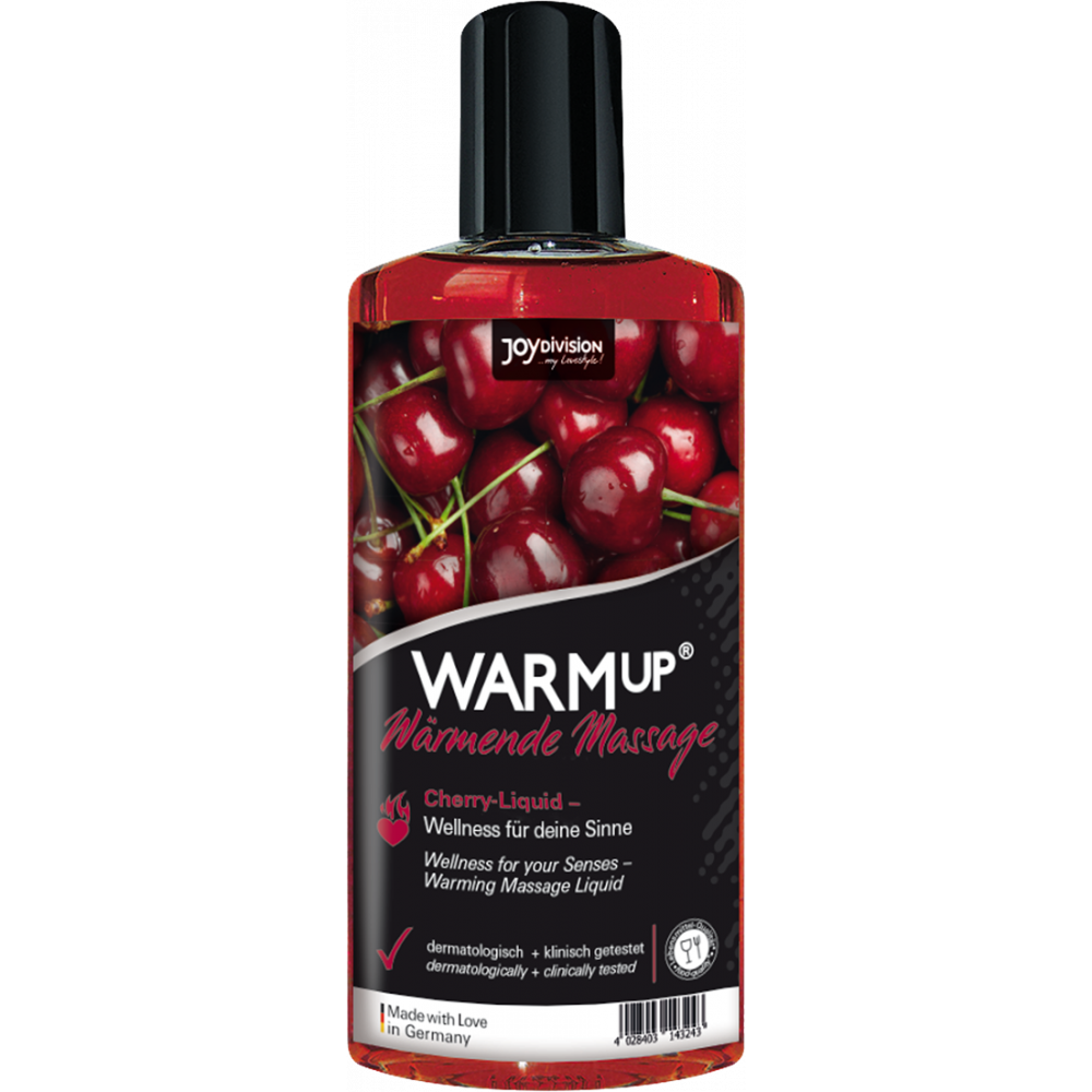 Массажные масла - Съедобное разогревающее масажное масло Joy Division WARMup Cherry, 150 мл