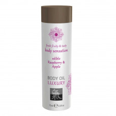 Съедобное масло для тела SHIATSU Малина и Яблоко, 75 мл