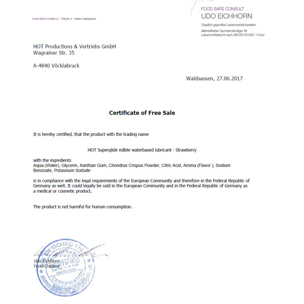 Разное - Съедобный лубрикант на водной основе HOT Superglide Соблазнительная Клубничка, 75 мл 1