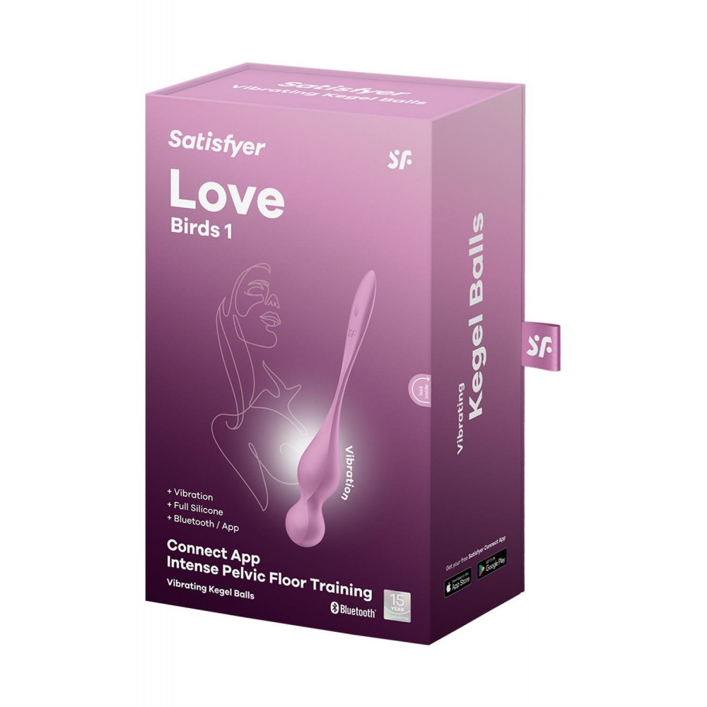 Разное - Смарт-шарики Кегеля Satisfyer Love Birds 1 с вибрацией, розовые 5