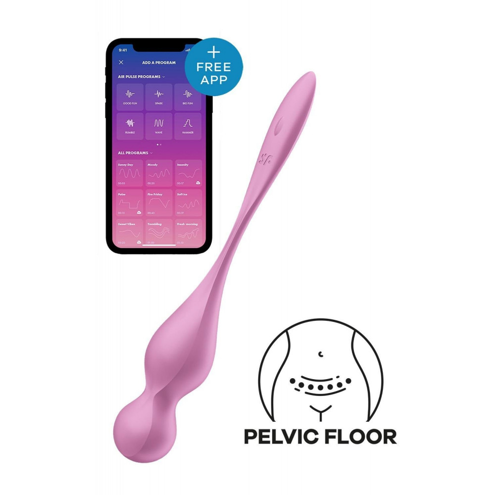 Разное - Смарт-шарики Кегеля Satisfyer Love Birds 1 с вибрацией, розовые