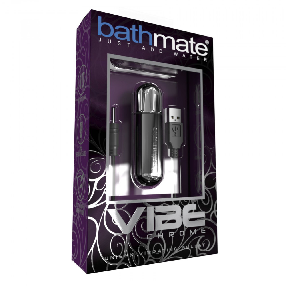 Клиторальный вибратор - Вибропуля Bathmate Vibe Bullet Chrome, глубокая мощная вибрация 2