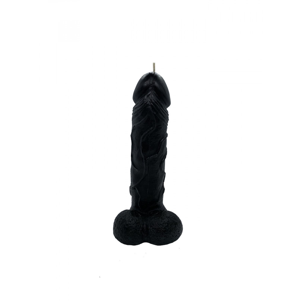 Секс приколы, Секс-игры, Подарки, Интимные украшения - Свеча в виде члена Чистый Кайф Black size L 1