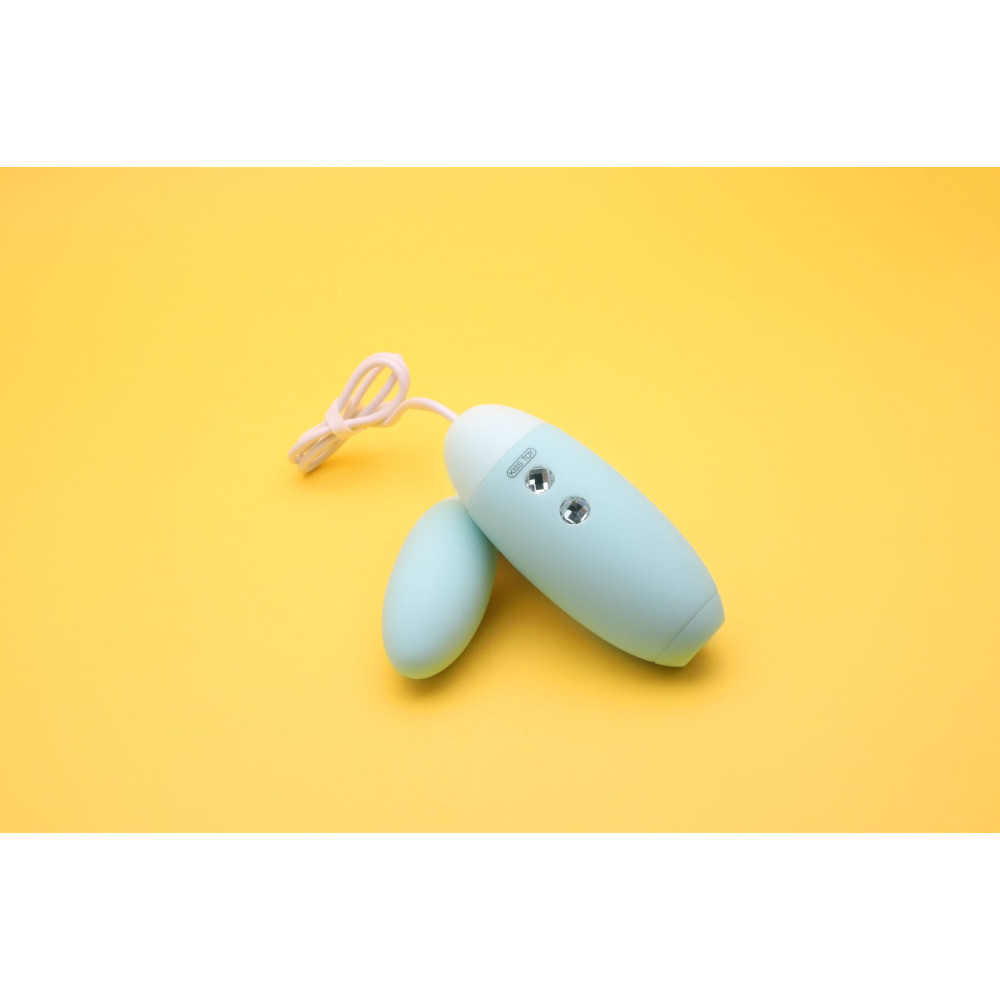 Вакуумный вибратор - Вакуумный стимулятор с виброяйцом 2-в-1 KISTOY Miss VV Cyan 8