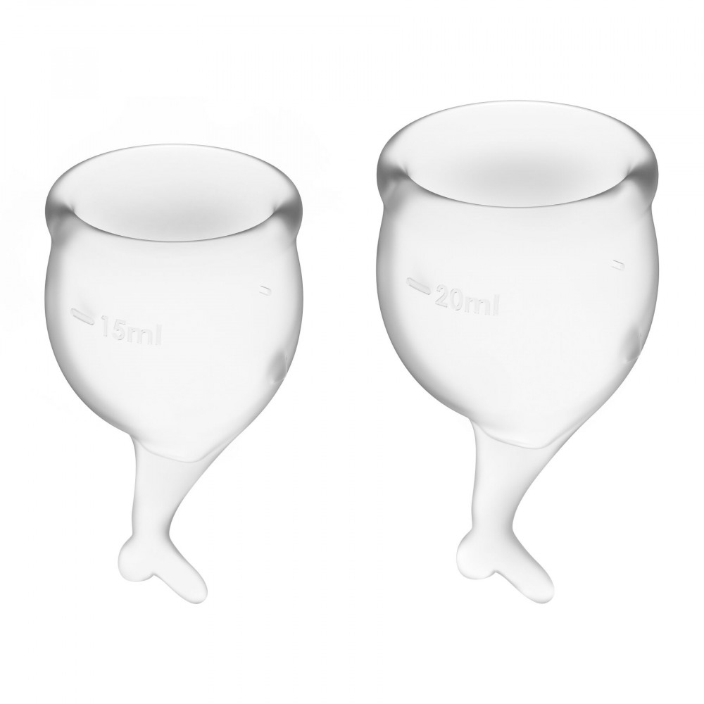 Менструальні чаші - Набір менструальних чаш Satisfyer Feel Secure (transparent), 15мл і 20мл, мішечок для зберігання