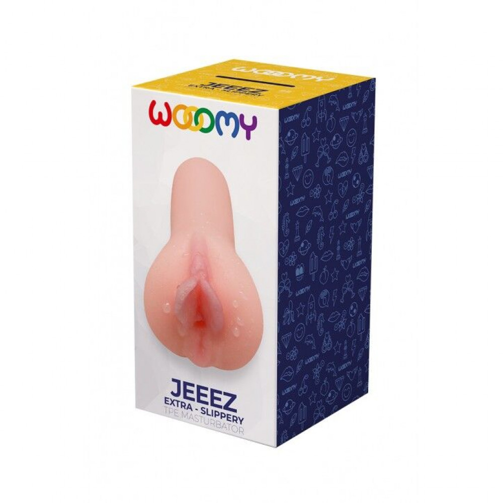 Мастурбаторы вагины - Мастурбатор-вагина Wooomy Jeeez Masturbator Vagina, мягкие открытые губы, 11,6х5,4 см 1