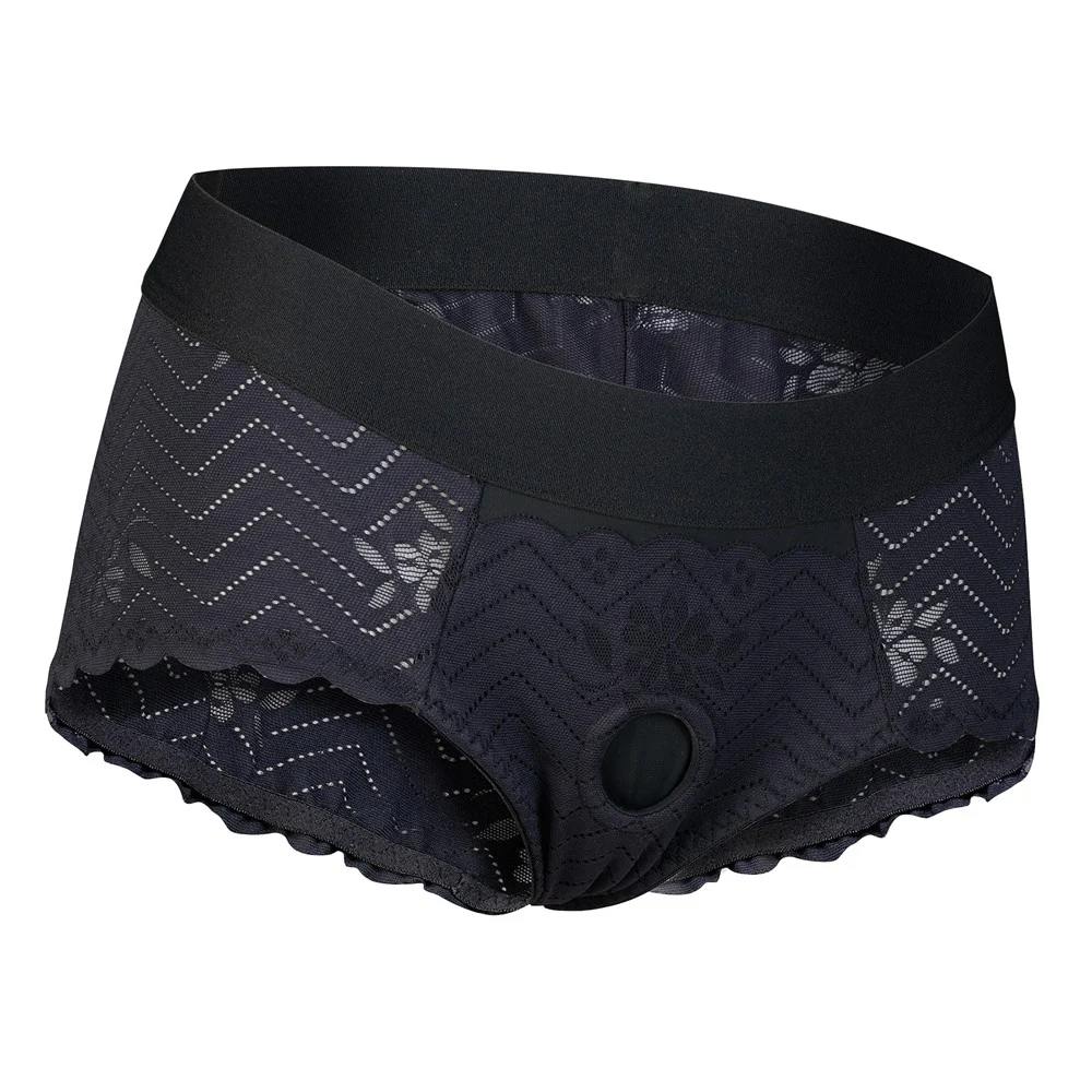 Страпоны - Страпон на кружевных трусиках Dream Toys Bold Phoenix, S, черный, 15,5 × 3 см 2