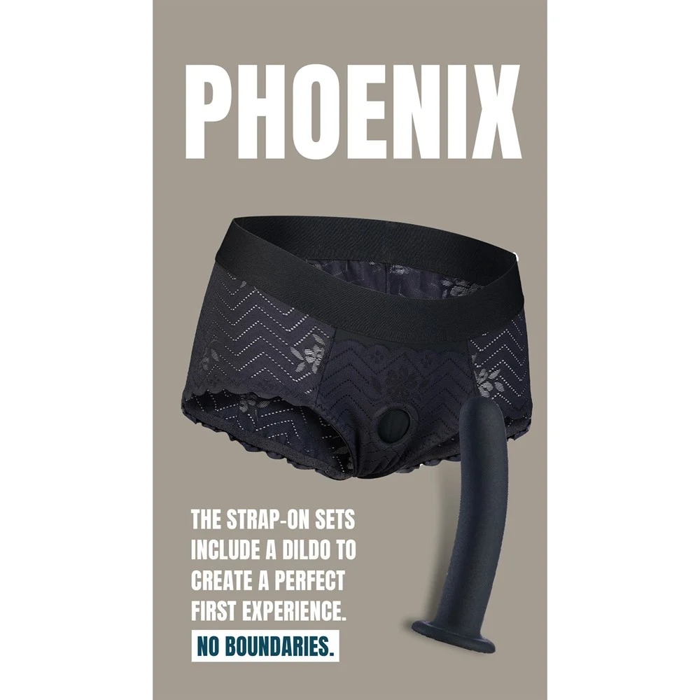 Страпоны - Страпон на кружевных трусиках Dream Toys Bold Phoenix, S, черный, 15,5 × 3 см 9