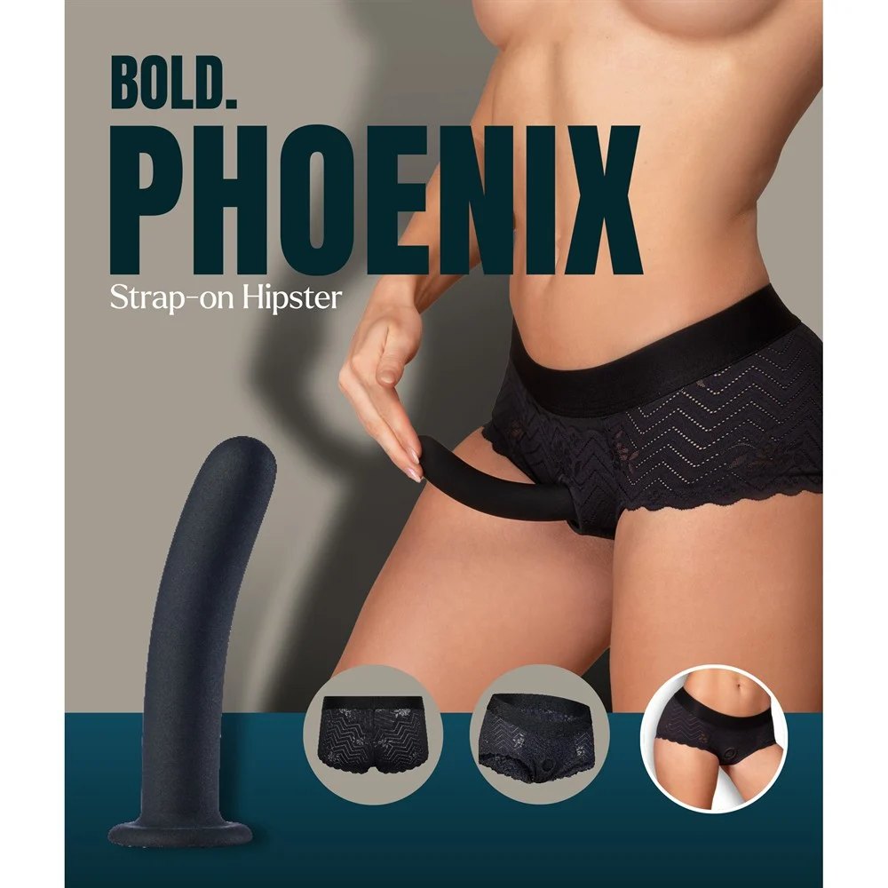 Страпоны - Страпон на кружевных трусиках Dream Toys Bold Phoenix, S, черный, 15,5 × 3 см 12